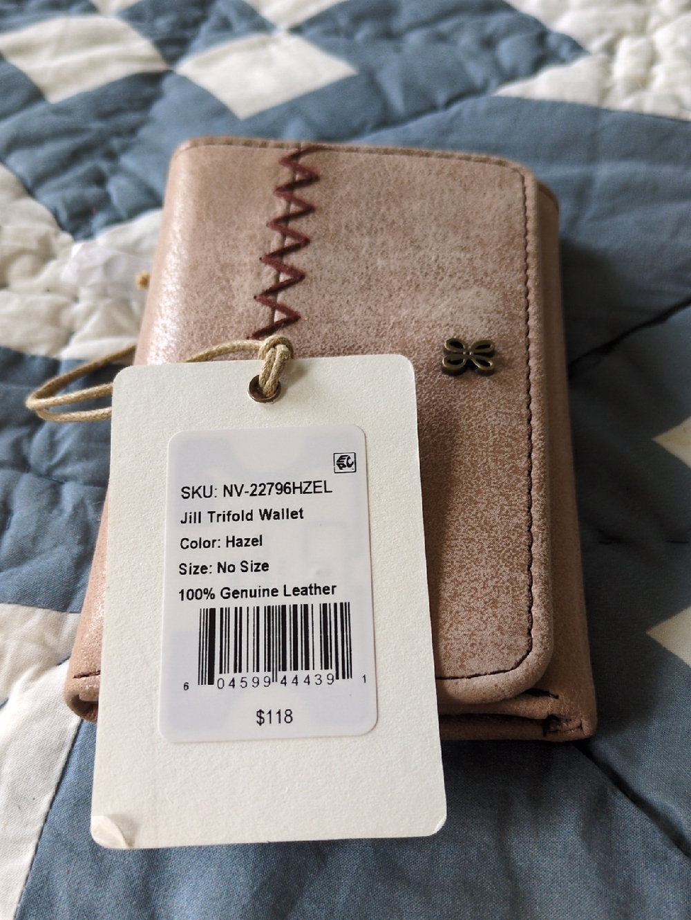 NWT HOBO Jill Trifold Wallet - Hazel Brown